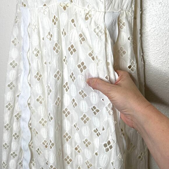 Alice McCall Daybreak White Ivory Broderie Lace Midi with Slip Dress 2 - Picture 6 of 16